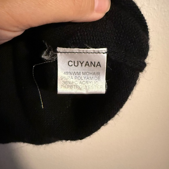 Cuyana Short Sleeve Sweater Top Black Mohair Size Medium - Picture 4 of 4